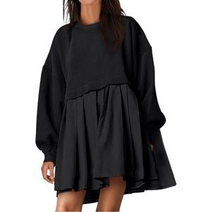 Anrabess Oversized Hoodie Sweatshirt Dress